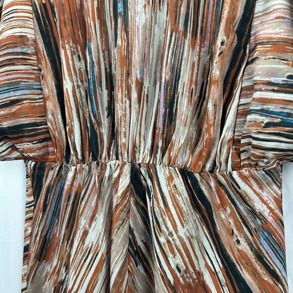 Soft Surroundings Small Cyra Dress Painted Stripe Asymmetrical Hem - Picture 7 of 10